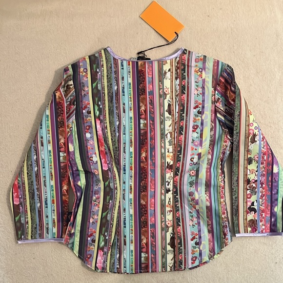 PAUL SMITH mainline (EXTREMELY RARE) girls 9/10 age rabbits & roses stripe top - Picture 6 of 6